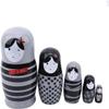 Stacking Dolls Nesting Dolls Russian Nesting 5 Pieces Lovely Matryoshka Wooden Dolls Nesting Babushka Russian Hand Painted for Christmas Toys Gift Matryoshka Dolls Stacking Dolls (Color : 5 Pieces) view 1