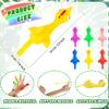 210 Pcs Slingshot Chicken Finger Toys Mini Screaming Chicken Slingshot Rubber Chicken Catapult for Kids Stretch and Relax Game Christmas Easter New Year Goodie Bag Stuffers, 6 Colors view 2
