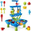 4 -Tier Kids Water Play Table for Kids Toddlers 3-5 4-8, Sand and Water Table with Rich Activity Set, Water and Sand Sensory Activity Play Table Summer Beach Outdoor Indoor Toys for 3 4 5 6 7 8 view 3