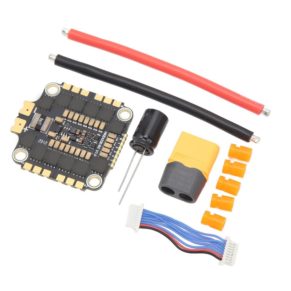 4 in 1 65A ESC Kit, RC Drone Electronic Speed Controller, Connecting Cables, Damping Pads for RC Racing Drone