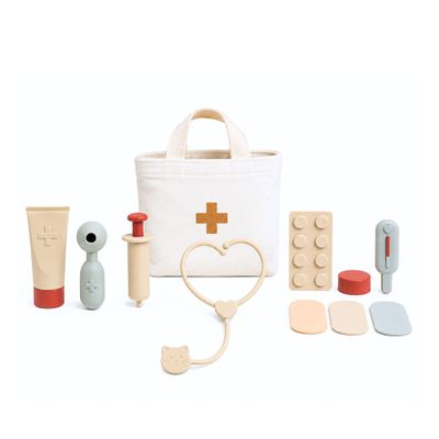 Lalelu Silicone Doctor Kit for Kids Soft Sensory Pretend Play Medical Set, Washable & Easy to Clean, Durable Silicone Toy for Toddlers, Montessori Learning Toy for Boys & Girls Ages 3+