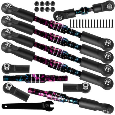 BRCatWPark RC Turnbuckles Camber Links Upgrades Part for 1/10 Slash 4WD VXL Rustler 4WD VXL Stampede 4WD VXL Bandit 4WD VXL,Aluminum Adjustable Turnbuckles Hop-Up,Colorful