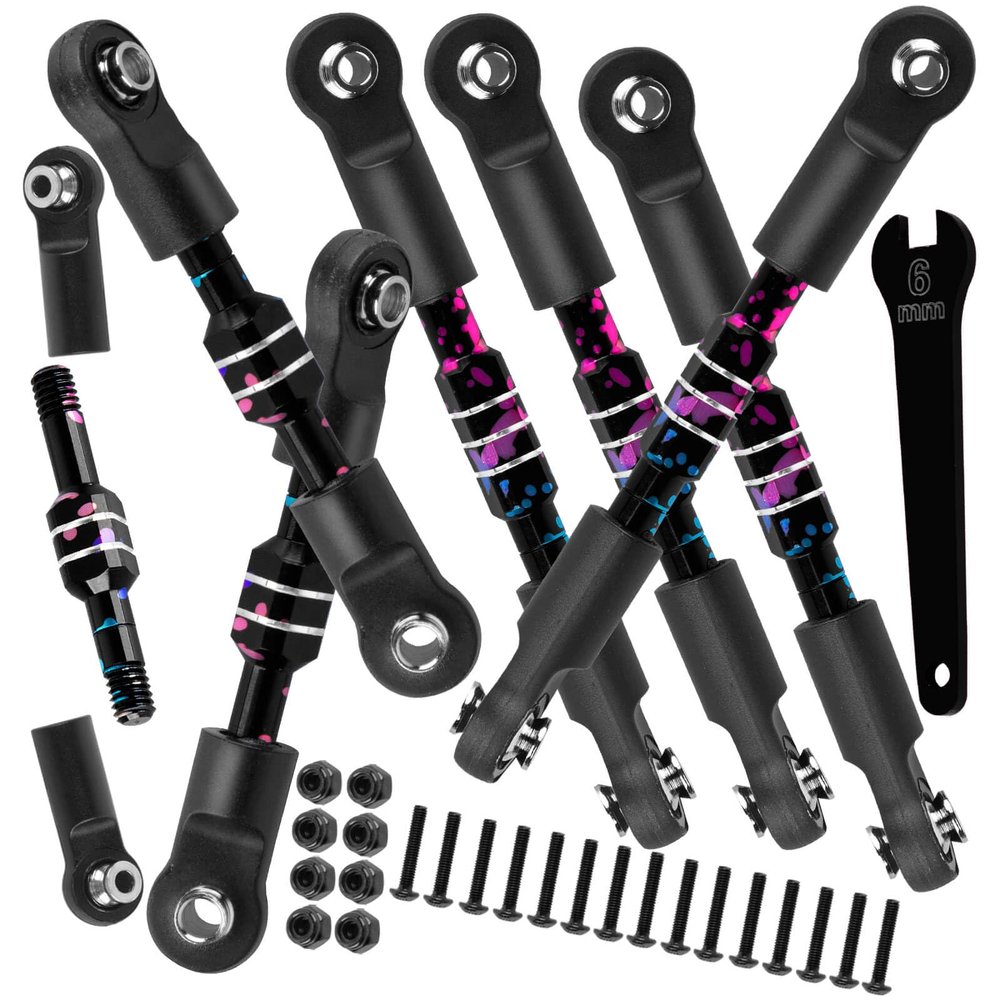 BRCatWPark Aluminum Turnbuckles Camber Links Upgrades Part for 1/10 Slash 2WD VXL/Rustler 2WD VXL/Bandit 2WD VXL/Stampede 2WD VXL,RC Alloy Adjustable Turnbuckles Hop-Up,Colorful