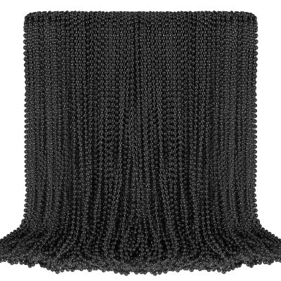 100 PCS Black Bead Necklaces, Black Mardi Gras Beads, New Year Eve Necklaces, 33 Inch Round Halloween Beaded Necklaces, Party Beads for Mardi Gras, Christmas, Halloween, New Year Party Favors