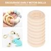 100Pcs Wooden Rings Set, 25mm Wooden Ring for Hanging Decorations Pendant Teethers view 2