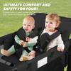 VOOI Stroller Wagon 4 Seater, Wagon for Kids, Collapsible W4 Stroller with Seats with 5-Point Harnesses, Easy Access Zipper Door, and Removable Sun Canopy (Black, W4-Large) view 4