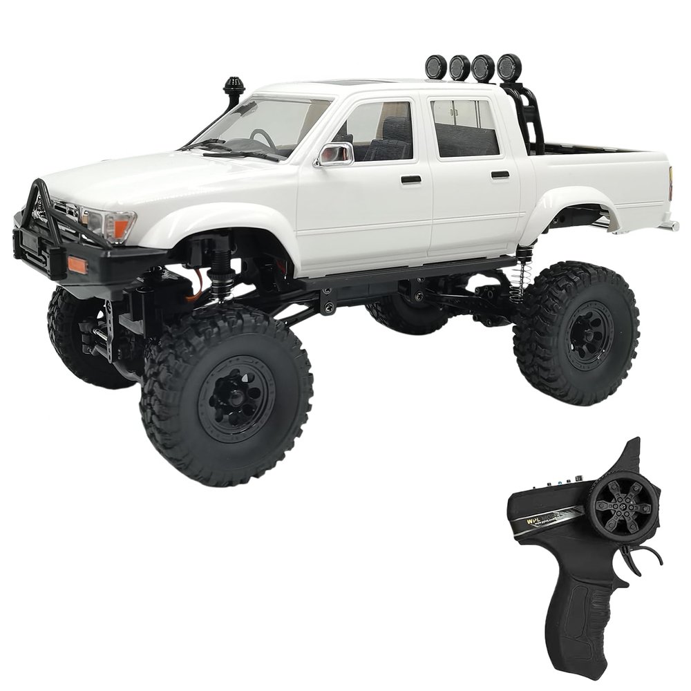 Hylukon RC Crawler Offroad RC Truck, 1:16 Scale 2.4GHz RC Pickup Truck with LED Headlights, 4x4 All Terrain RC Rock Crawler RTR Hobby RC Crawlers Gifts for Adults