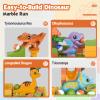 Fygurso Marble Runs for Kids 4-8, Dinosaur Toys, Interactive Learning STEM Building Toys with 4 Race Track, Compatible with All Major Brands for Kids Ages 3 4 5 6 7 8+ Boys Girls Gifts (Yellow) view 2
