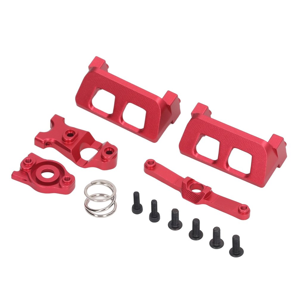 Aluminum Alloy Steering Group Servo Protector Mount Kit for VXL 1/16 RC Car (Red)
