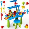 Beby Buty 3-Tier Kids Water Table for Toddlers Kids Ages 3-5 4-8, Summer Outdoor Water Table Beach Kids Toys, Toddler Sensory Activity Sand Box Play Set with Rain Showers Splash Pond for Boys Girls view 1