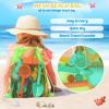 Beach Sand Toys for Kids,Sand toys with 2 Collapsible Beach Bucket,2 Beach Sifter Shovel,Sand Shovel Set,Sand Castle Kit,Sea Animal Molds,Diving Gem Pool Toy,Mesh Bag Travel Toys for Toddler 3-10 view 4