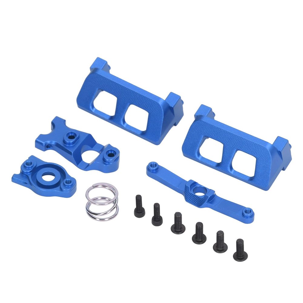 Aluminum Alloy Steering Group Servo Protector Mount Kit for 1/16 RC Car (Blue)