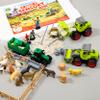 51 PCS Farm Sensory Bin Kids Sandbox with Lid, 2.2 LB Sensory Sand, 40 Toddler Farm, 3 Take Apart Construction Trucks -Sensory for Kids 5-7, 3-4 & Up- Kids Gifts for Boys and Girls view 2