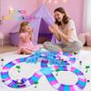 Tracks Car Toys Set for 2 3 4 5 6 7 Year Girl Toddler, 248 PCS Pink Magic Bendable Race Track Toy with 1Unicorn Car Toy and 1 Pink Train, Birthday Gift Idea for Kid view 2