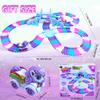 Tracks Car Toys Set for 2 3 4 5 6 7 Year Girl Toddler, 248 PCS Pink Magic Bendable Race Track Toy with 1Unicorn Car Toy and 1 Pink Train, Birthday Gift Idea for Kid view 4