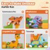 Fygurso Marble Runs for Kids 4-8, Dinosaur Toys, Interactive Learning STEM Building Toys with 4 Race Track, Compatible with All Major Brands for Toddler Kids Ages 3 4 5 6 7 8+ Boys Girls Gifts (Green) view 2