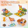 Fygurso Marble Runs for Kids 4-8, Dinosaur Toys, Interactive Learning STEM Building Toys with 4 Race Track, Compatible with All Major Brands for Toddler Kids Ages 3 4 5 6 7 8+ Boys Girls Gifts (Green) view 3