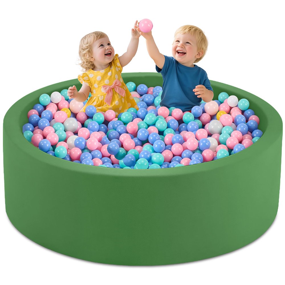 Aunekiv 47.2" x 15.7" Foam Ball Pit for Toddlers, Baby Round Balls Pool for Babies 1-3, Kids Play Ball Pits Ideal Gift for Boys and Girls, Balls Not Included, Green