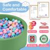 Aunekiv 47.2" x 15.7" Foam Ball Pit for Toddlers, Baby Round Balls Pool for Babies 1-3, Kids Play Ball Pits Ideal Gift for Boys and Girls, Balls Not Included, Green view 4