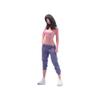 1/64 Scale Street Standing Cool Girl Figure, Cool Girl Model with Cropped Top, Detailed Full-Body Figure in Pink and Purple, Wearing White Sneakers, Black Straight Hair, Measuring 26.8mm/1.05inch view 1