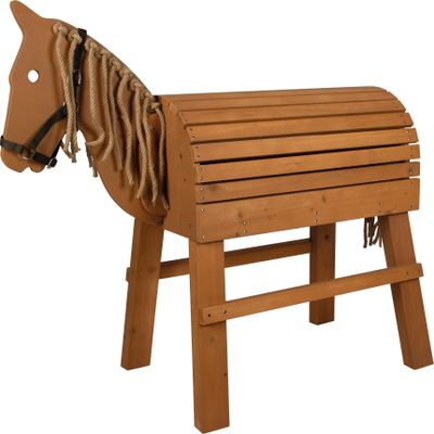 small foot Brown Wood, Weatherproof, Aerobatic Horse, 12666