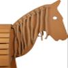 small foot Brown Wood, Weatherproof, Aerobatic Horse, 12666 view 2