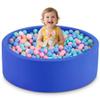 Aunekiv 35.4" x 11.8" Foam Ball Pit for Toddlers, Baby Round Balls Pool for Babies 1-3, Kids Play Ball Pits Ideal Gift for Boys and Girls, Balls Not Included, Blue view 1