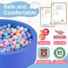 Aunekiv 35.4" x 11.8" Foam Ball Pit for Toddlers, Baby Round Balls Pool for Babies 1-3, Kids Play Ball Pits Ideal Gift for Boys and Girls, Balls Not Included, Blue view 4
