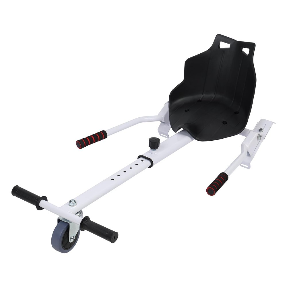 reukmuuc Hoverboard Seat Attachment, Adjustable Go Kart Kit with 360 Drifting Wheel, Universal Hoverboard Kart for 6.5"-10" Hoverboards, Durable and Easy to Steer White