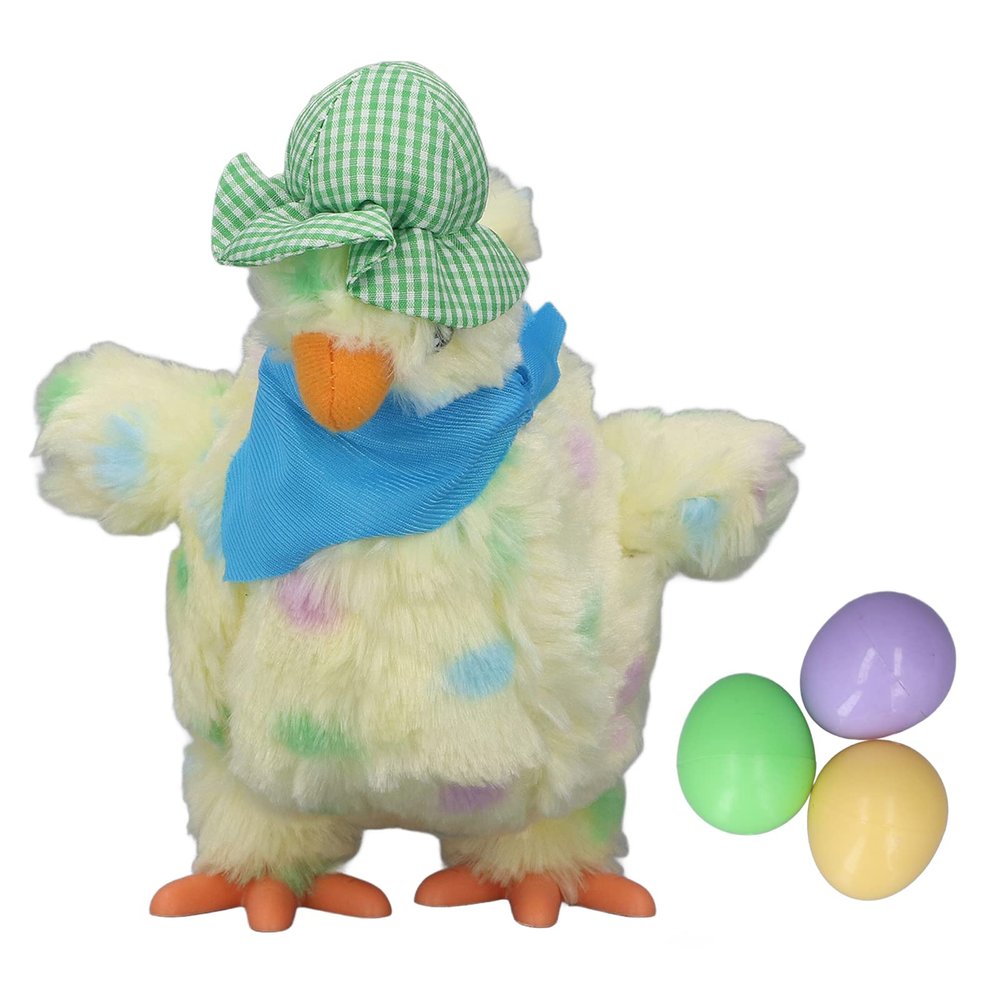 Electric Plush Chicken Toy, Cute Dancing Music Stuffed Animal Lay 3 Eggs for Kids, Soft Short Plush Chicken for Kids (30cm