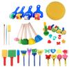30 Piece Kids Painting Brush Set Fun Early Education Sponge Painting Brush Set for Toddlers Arts and Crafts Safe for Children Colorful Art Supplies (As Shown) view 1