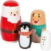 small foot Matryoshka Wooden Christmas Figures, Cute Nesting Dolls, 4 Pieces, Stacking Game for Children from 2 Years, 12682 view 3