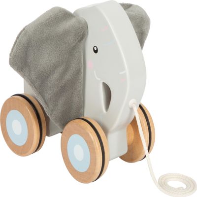 Small Foot trekolifant de Madera Con Orejas crujientes, Juguetes de traccin Con Ruedas de Goma, promotes la motricidad y el Aprendizaje a Caminar, Para nios a From 1 year, 12624
