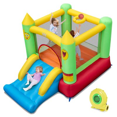 BOUNTECH Inflatable Bounce House, Bouncy House Castle for Kids Indoor Outdoor with Heavy Duty Jumping Area, 480W Blower, Bounce House with Slide for Toddler Boys Girls Birthday Backyard Party Gifts