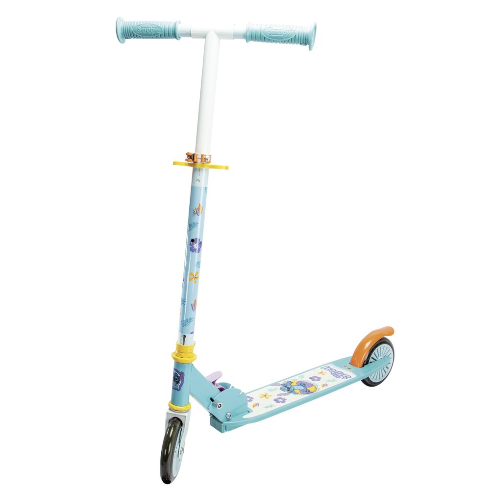 Smoby - Stitch 2 Wheel Folding Scooter - Adjustable Handlebar, Non-Slip Tread - Ergonomic Grips, Disney Design - Ages 5+