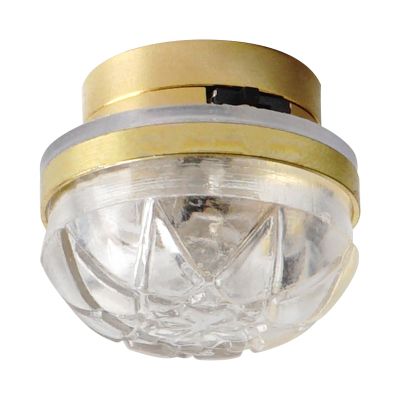 Waldosia 1:12 Scale Dollhouse Miniature LED Clear Etched Ceiling Lamp (Gold)