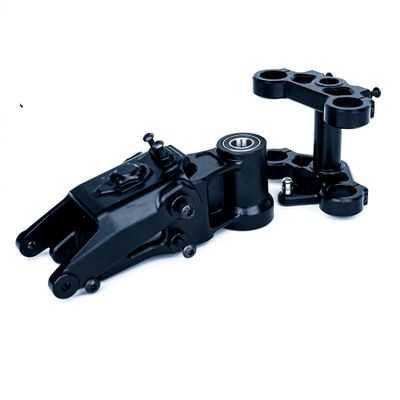BeaxTurbo Racing Upgrades Parts CNC Aluminum7075 Front Bulkhead&Triple Clamp Set for LOSI Promoto MX los261010 &261012 & 265001 (Black)