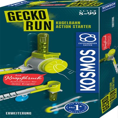Kosmos 621414 Gecko Run Action Starter Expansion, Accessories for Vertical Marble Runs, Quick Start for Balls, for Children from 8 Years