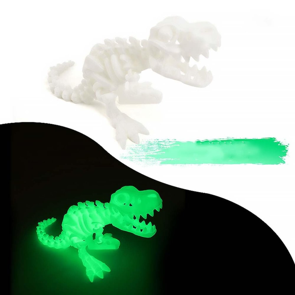 9.84" 3D Printed Dinosaur, Articulated Dinosaur Fidget Toy, Flexible Pearly Sheen Tyrannosaurus Home Office Decor Desk Toy L-Green