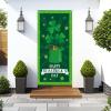 2Pcs St. Patrick's Day and Happy Easter Door Covers Green Shamrock Porch Sign Door Banner Bunny Easter Egg Banner for Spring Holiday Party Decorations view 2