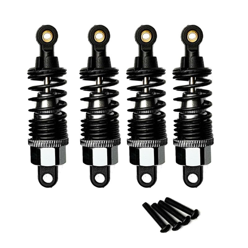 4PCS Alloy RC 1/10 Shocks Absorbers Damper Kit Adjustable Spare Parts for Tamiya TT-02 TT02 RC Chassis Car Repair Replacement(Titanium)