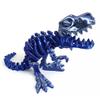 9.84" 3D Printed Dinosaur, Articulated Dinosaur Fidget Toy, Flexible Pearly Sheen Tyrannosaurus Home Office Decor Desk Toy B-Silver view 1