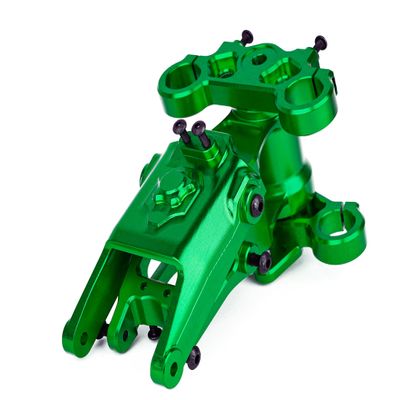 BeaxTurbo Racing Upgrades Parts CNC Aluminum7075 Front Bulkhead&Triple Clamp Set for LOSI Promoto MX los261010 &261012 & 265001 (Green)