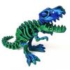 9.84" 3D Printed Dinosaur, Articulated Dinosaur Fidget Toy, Flexible Pearly Sheen Tyrannosaurus Home Office Decor Desk Toy B-Green view 1