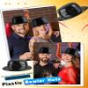 SGBETTER 15 Pcs Plastic Bowler Hats Bulk Black Bowler Derby Hat Dress Up Party Hat for Adult Kids Halloween Masquerades 1920s Themed Party Supplies view 3