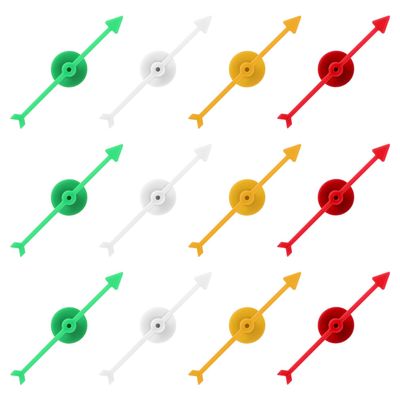 12pcs Arrow Game Spinners, 4 Colors Plastic Spinner Game Pointer Accessories Magnetic Spinners for Classroom Board Game Spinners for Activities DIY Projects (Green, Yellow, Red, White)