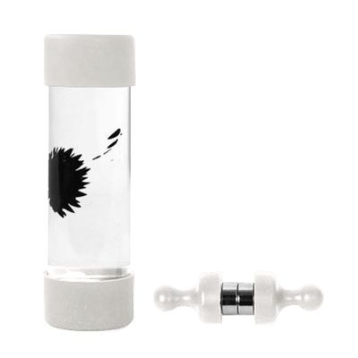 FerroFluid Display Toy Bottle,Ferro Fluid Liquid Metal Toy,Interactive Adults Physics Toy,New & Improved Black Colored Ferrofluid Display with Two Small Magnet 1ml (White)