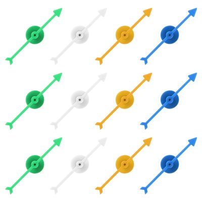 12pcs Arrow Game Spinners, 4 Colors Plastic Spinner Game Pointer Accessories Magnetic Spinners for Classroom Board Game Spinners for Activities DIY Projects (Green, Yellow, White, Blue)