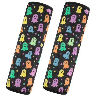 2 Pack Colorful Cartoon Halloween Elements Seat Belt Covers Fashion Car Seat Belt Cushion Car Seat Shoulder Protector Protect Your Neck and Shoulder
