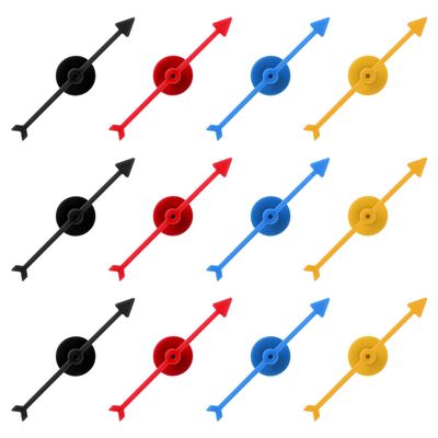 12pcs Arrow Game Spinners, 4 Colors Plastic Spinner Game Pointer Accessories Magnetic Spinners for Classroom Board Game Spinners for Activities DIY Projects (Green, Yellow, Red, White)